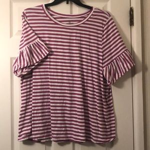 Lane Bryant Short Sleeve Ruffle Tee (Size 22/24)